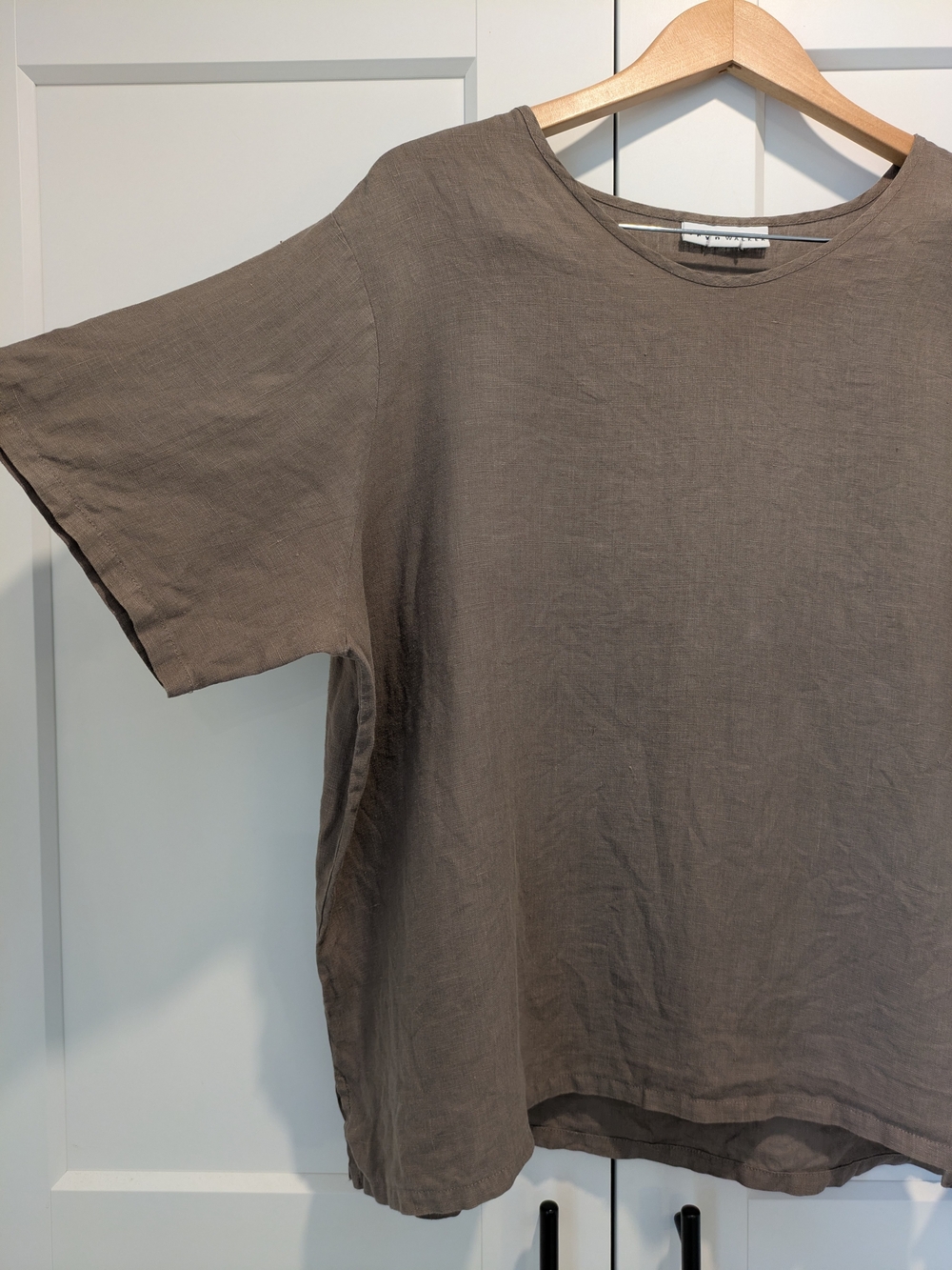 Bryn Walker Taupe Linen Relaxed Top